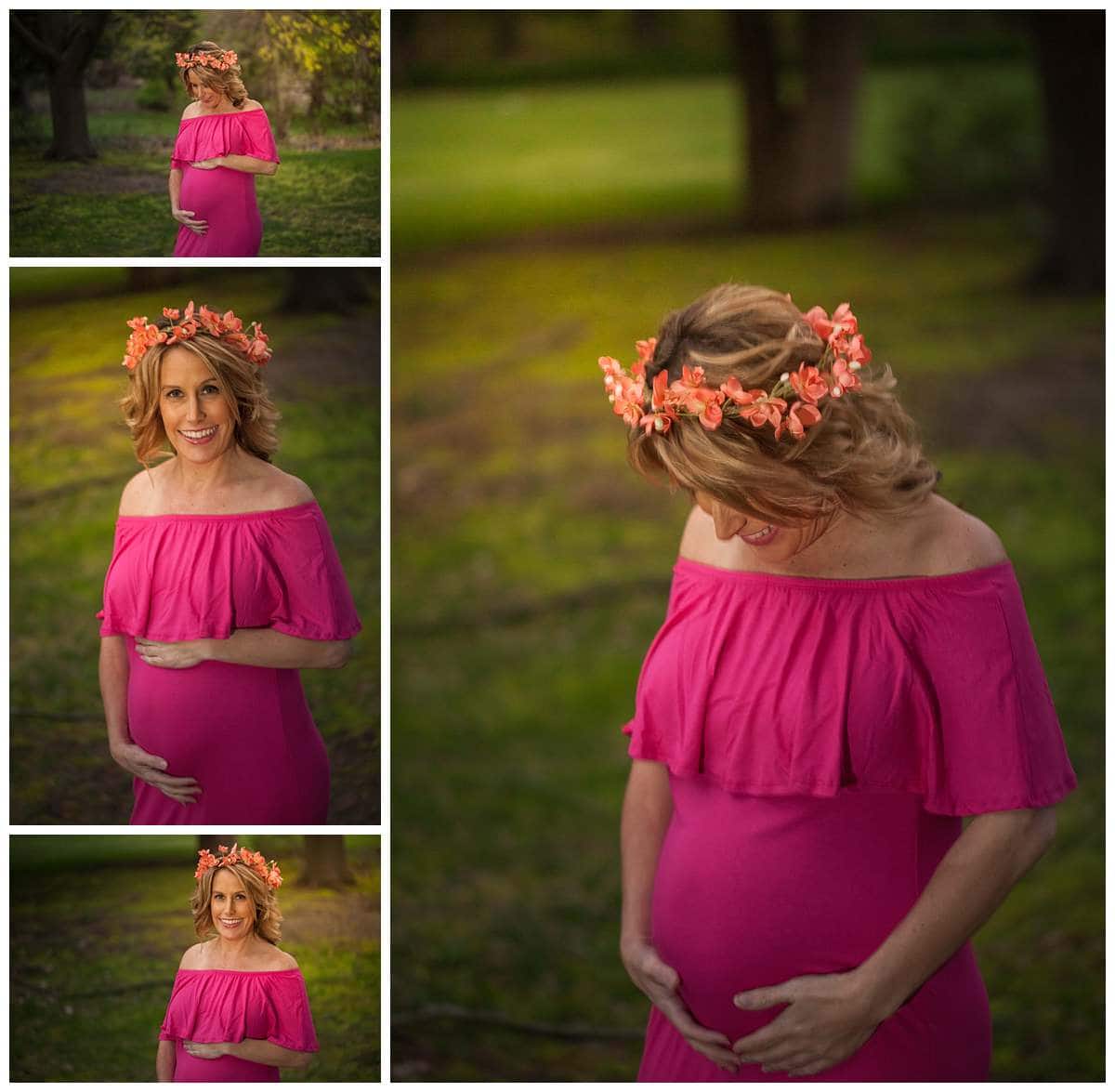 pink maternity photoshoot detroit michigan 