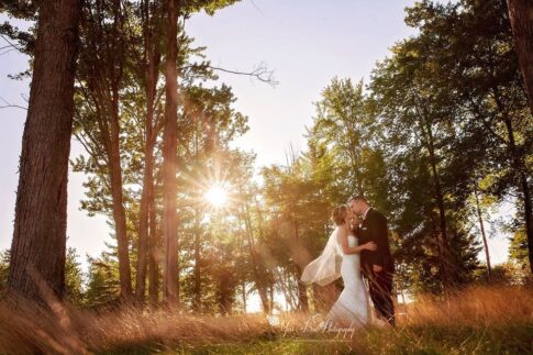 Solitude Links Golf Course Wedding kimball michigan bride and groom photo sunflare