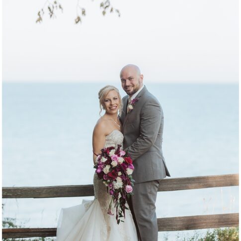bride and groom at lake huron, michigan wedding photographer, port huron photographer