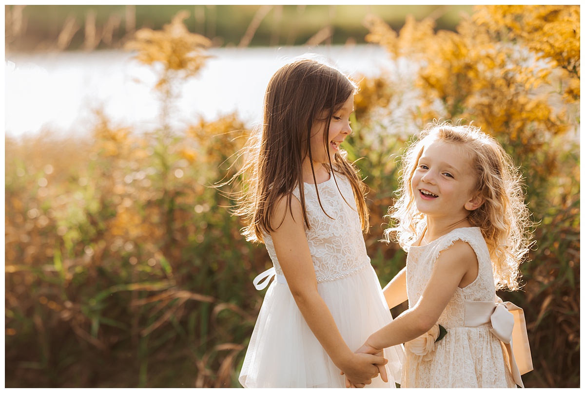 sisters at sunset, port huron childrens photographer
