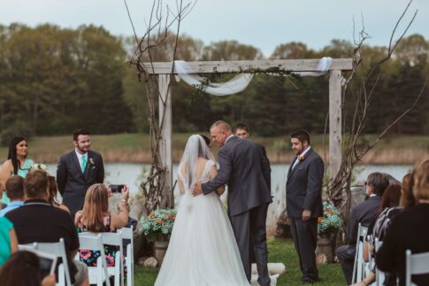 Ruby tree farm wedding, bride and groom ceremony, michigan wedding photo,
