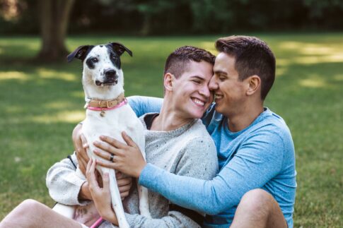 Same sex couples shoot, LGBTQ friendly photographer, two guys, gay love session, Gay engagement photographer, pride session, Michigan LGBTQ photographer, two guys and a dog