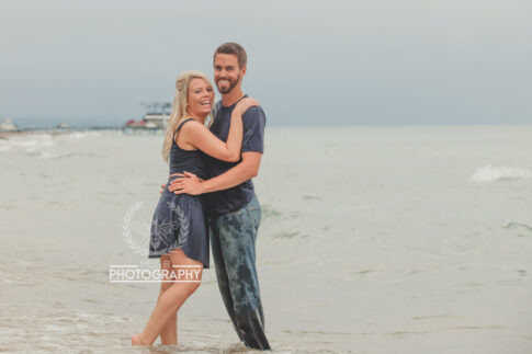 port huron wedding photographer fort gratiot engagement session lake huron beach